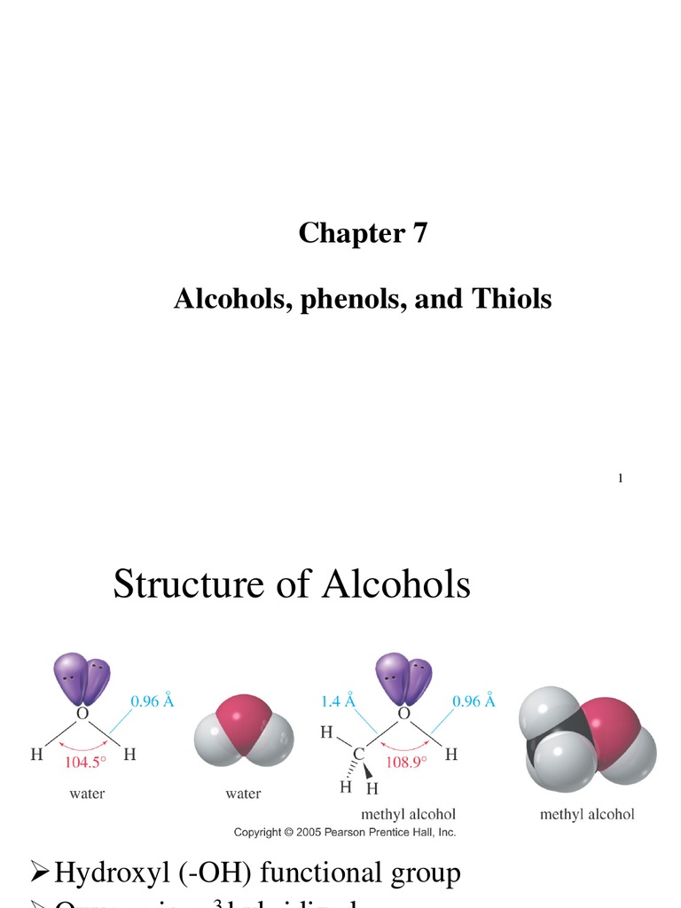 Alcohols Phenols and Thiols | PDF | Acid | Alcohol