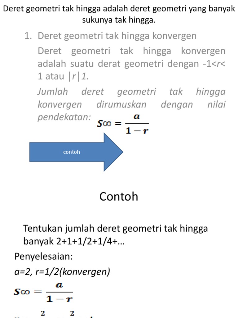 Deret Geometri Tak Hingga Adalah Deret Geometri Yang