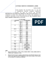 Rajasthan Public Service Commission, Ajmer: DATE: 23-11-2012