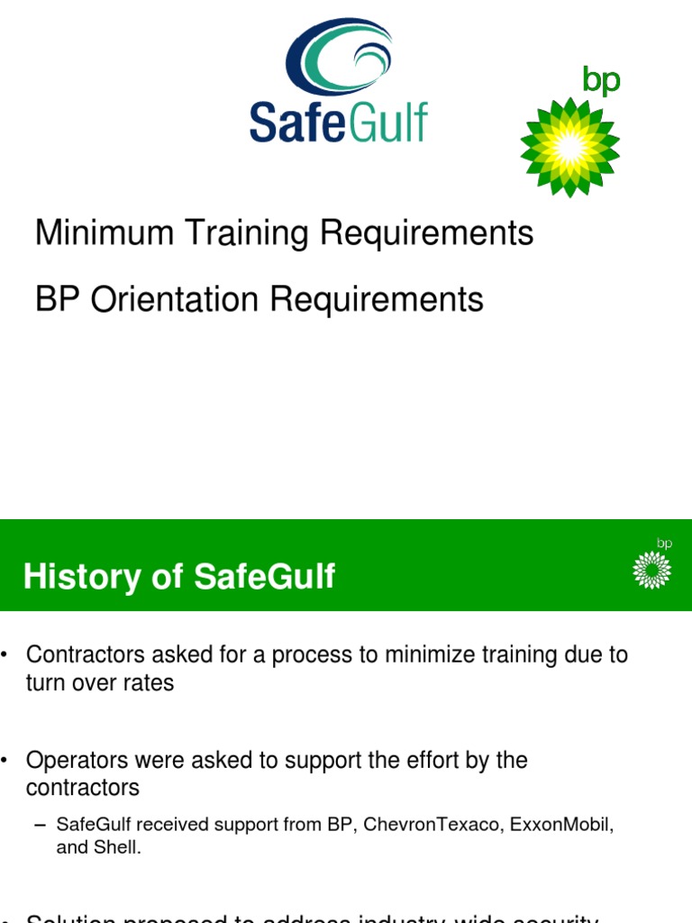 Safe Gulf Overview | PDF | Bp | Personal Protective Equipment