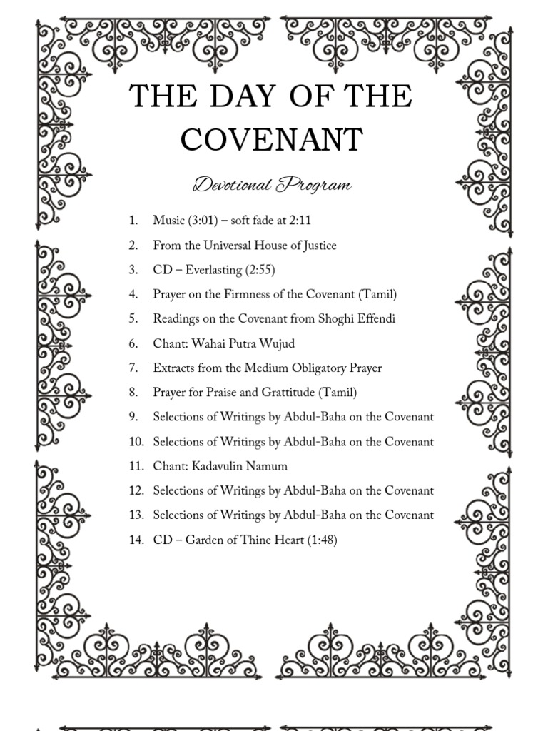 Day of the Covenant Devotional Bahá'í Faith Covenant (Biblical)