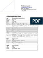 Mohsin Amin: Academic Qualifications