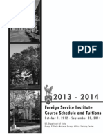 Foreign Service Institute 2012 Course Schedule &tuitions