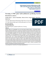 Screening of PHA (Poly Hydroxyalkanoate) Producing Bacteria From Diverse Sources