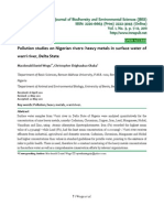 Pollution Studies On Nigerian Rivers Heavy Metals in Surface Water of Warri River, Delta State