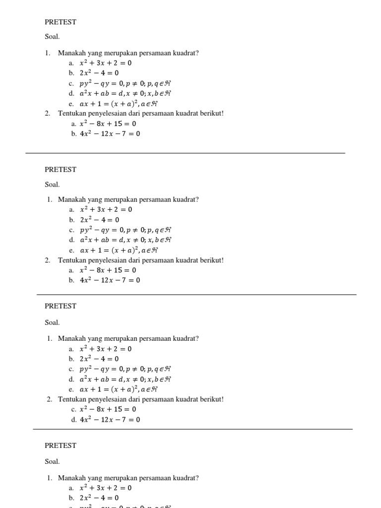 Pre Test | PDF