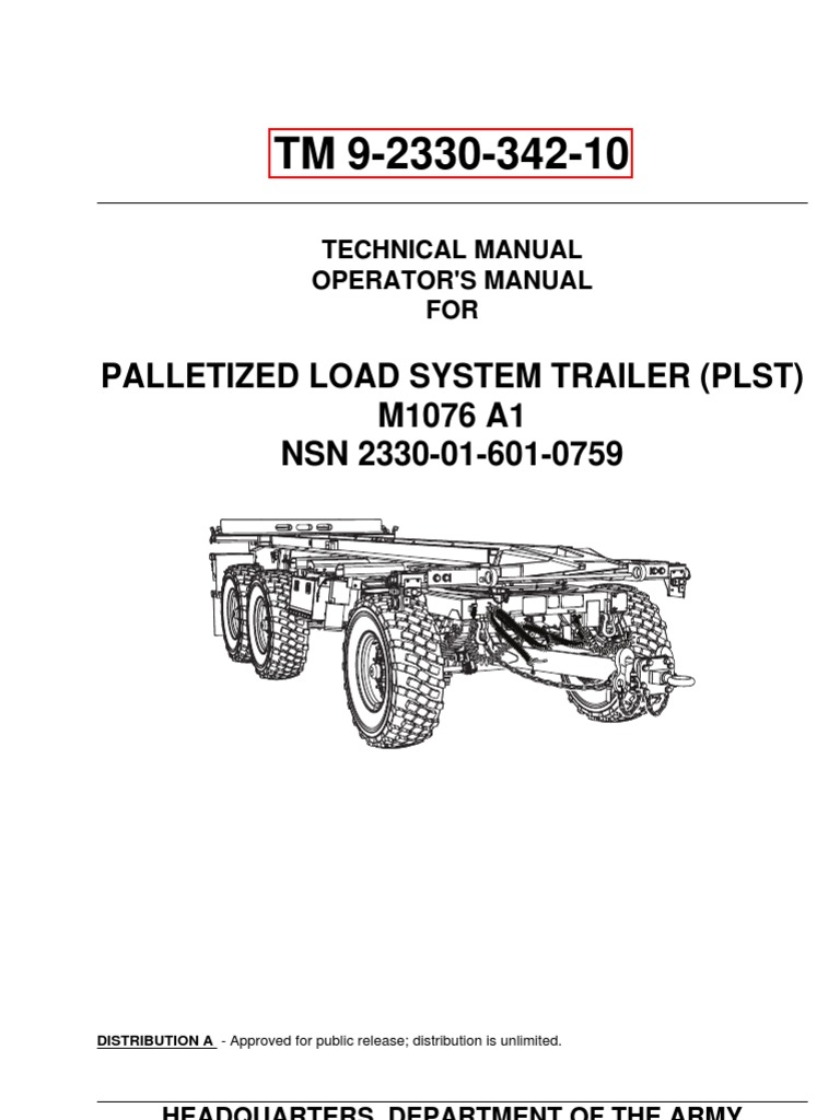TM 9-2330-342-10 M1076a1 | PDF | Trailer (Vehicle) | Solvent