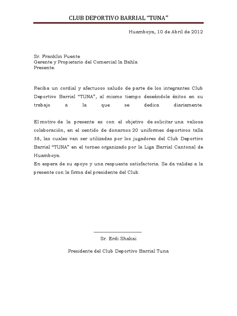 Solicitud Para Uniformes
