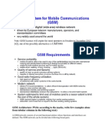 Document 1 - Introduction, GSM Requirements, GSM Architecture