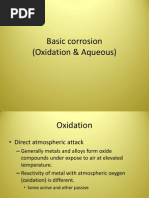 Basic Corrosion (Oxidation & Aqueous)