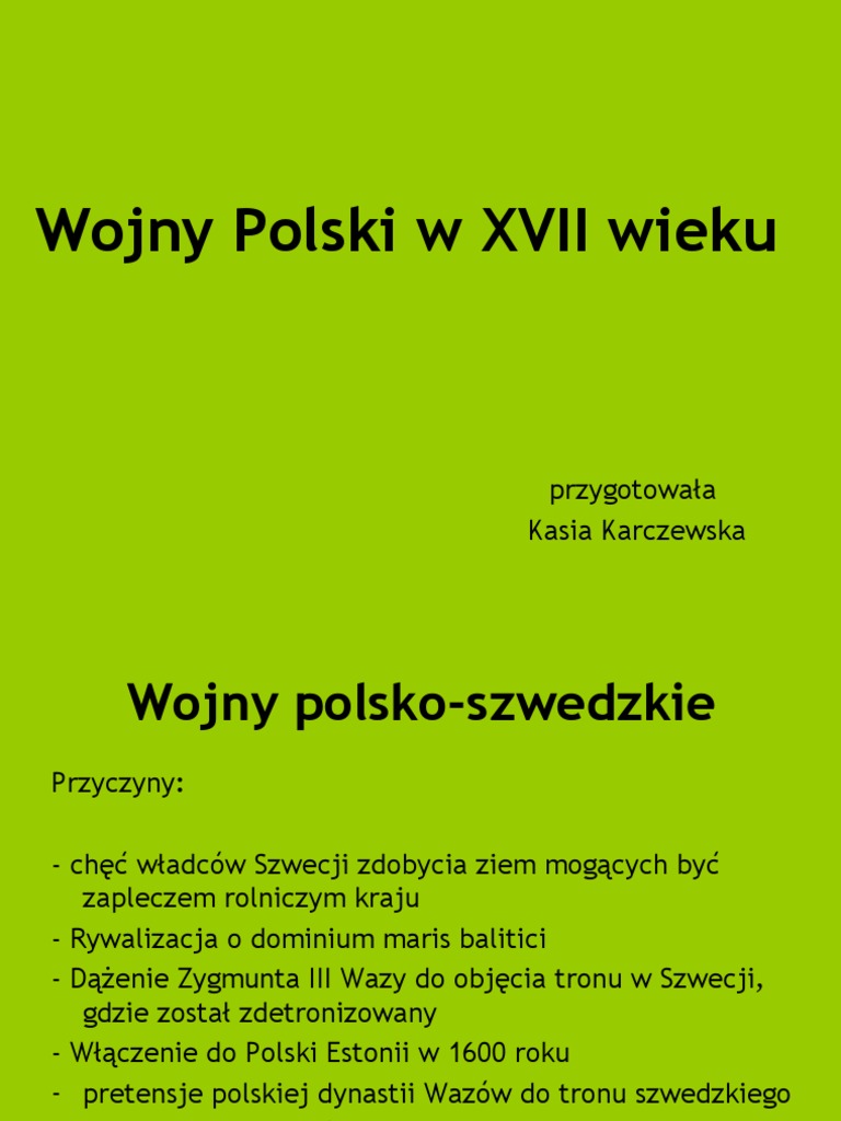 Skutki Wojen W 17 Wieku