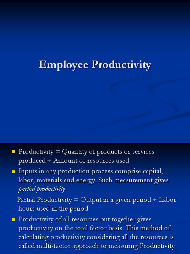 Labour Productivity Measurement Methods | PDF | Labour Economics ...