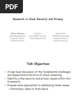 Research in Cloud Security and Privacy