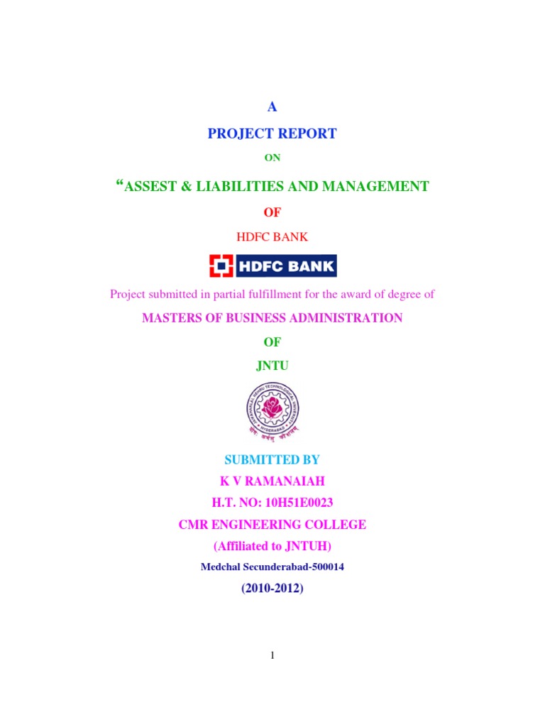 Asset Liabilities Management HDFC 2011 PDF Asset Liability