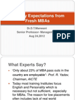 Industry Expectations From Fresh MBAs - R