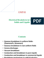 Unit-Ii: Electrical Breakdown in Gases, Solids and Liquids