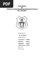 Project Report On "Student & Alumni Management Information System in NIT - Warangal"