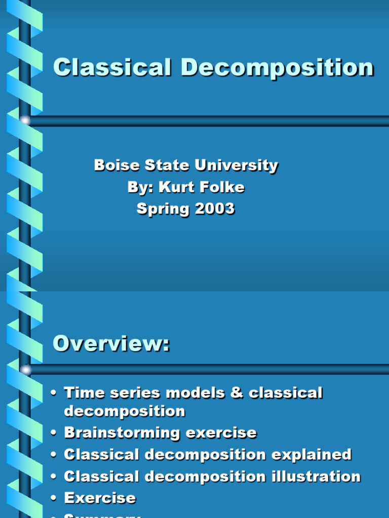 Classical Decomposition of Time Series | PDF | Time Series | Moving Average