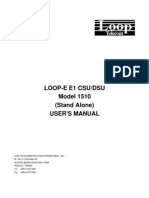 Loop-E E1 Csu/Dsu Model 1510 (Stand Alone) User'S Manual