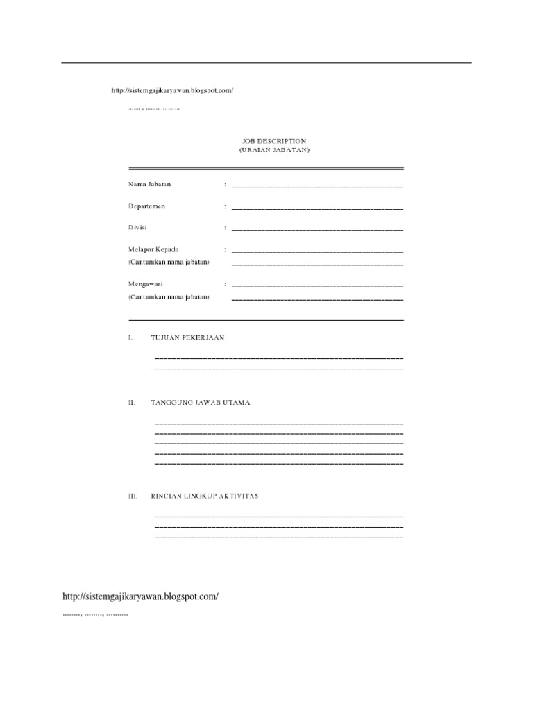 Contoh Job Description PDF | PDF