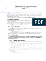 MP (Mini Pascal) Specification: 2.1. Program Declaration