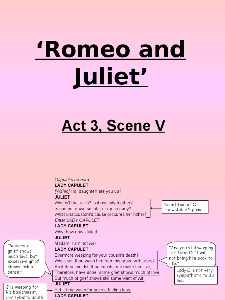 Act 3, Scene 5 PDF Characters In Romeo And Juliet