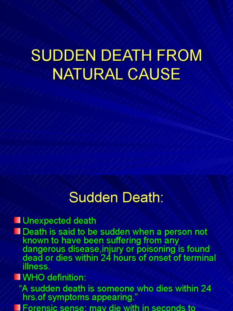 03 Sudden Death From Natural Cause Muscle Medicine