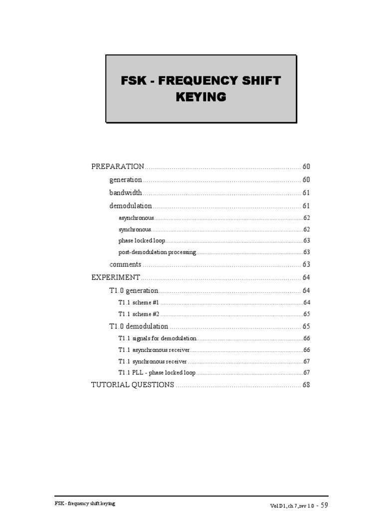 FSK - Frequency Shift FSK - Frequency Shift FSK - Frequency Shift FSK ...