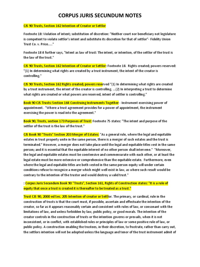 Corpus Juris Secundum | PDF | Trust Law | Equity (Law)