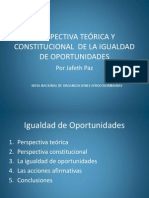 PERSPECTIVA TEÓRICA Y CONSTITUCIONAL  DE LA IGUALDAD DE OPORTUNIDADES