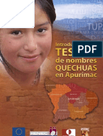 Un Tesoro de Nombres Quechuas