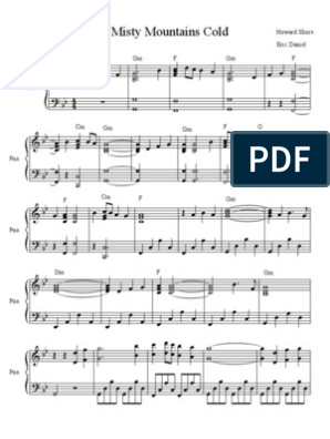 Misty Mountains Cold Sheet Music | PDF