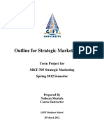 Outline for Strategic Marketing Plan Term Project