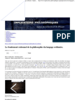 Cavell, Stanley (à propos de)-Le fondement rationnel de la philosophie du langage ordinaire