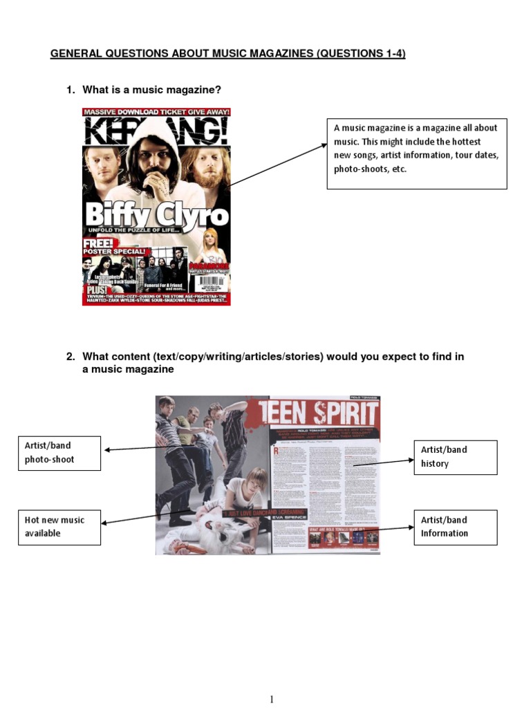 Music Magazine Content Guide | PDF | Sports & Recreation | Lifestyle