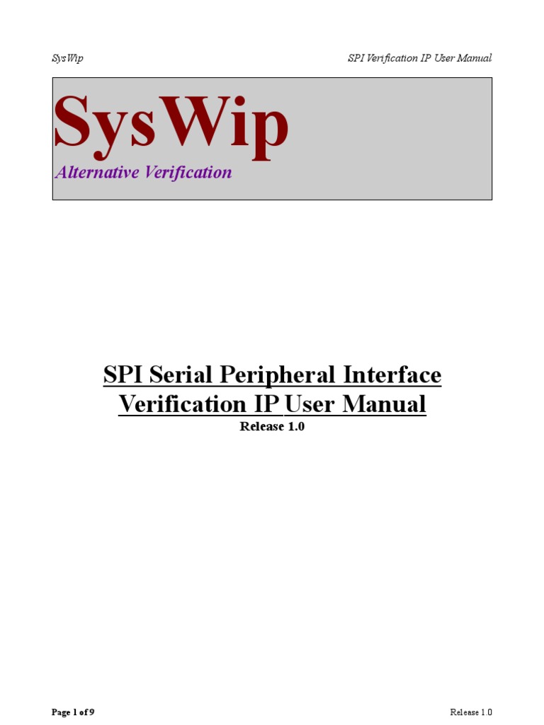 Spi Vip User Manual | PDF | Queue (Abstract Data Type) | Data Buffer