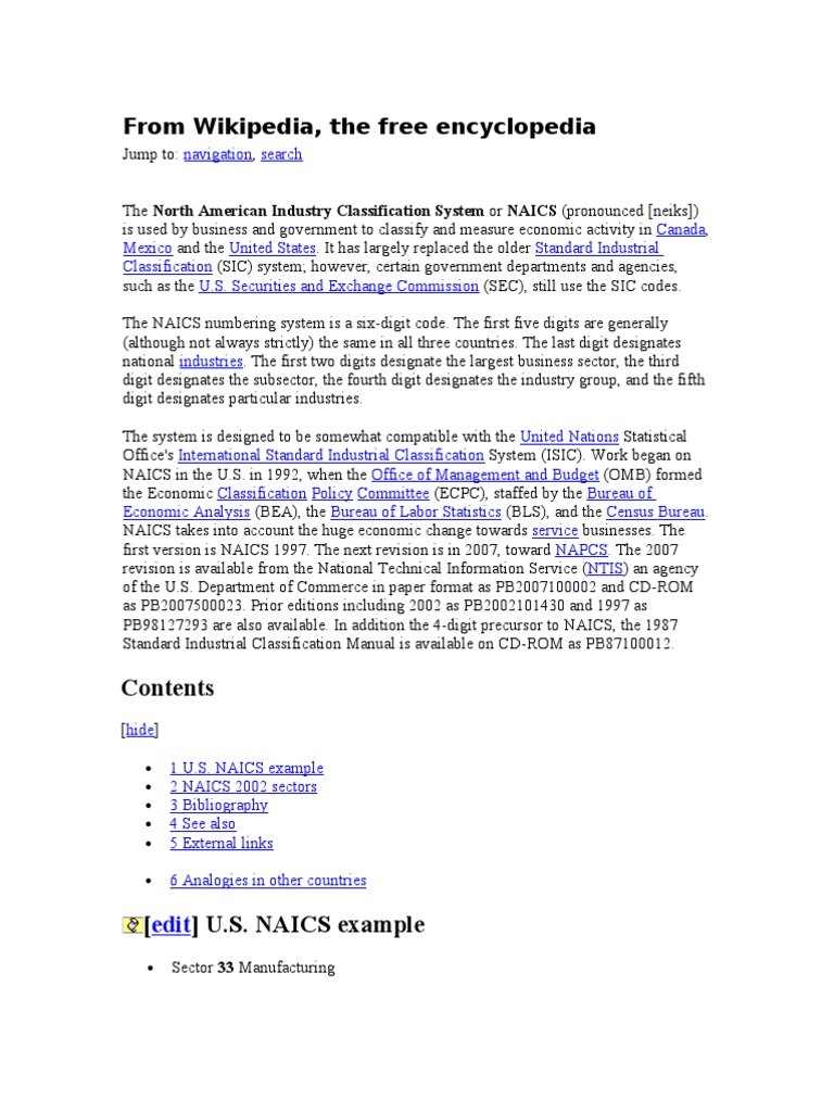 NORTH AMERICAN INDUSTRY CLASSIFICATION SYSTEM PDF visual data 2