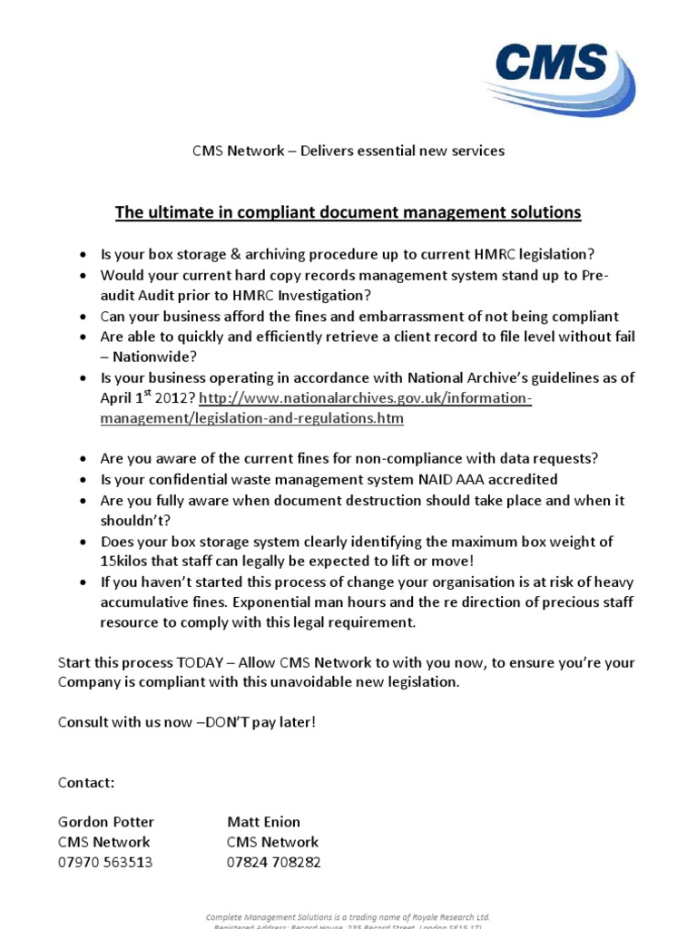 Compliant Document Management Solutions | PDF | Business | Finance ...
