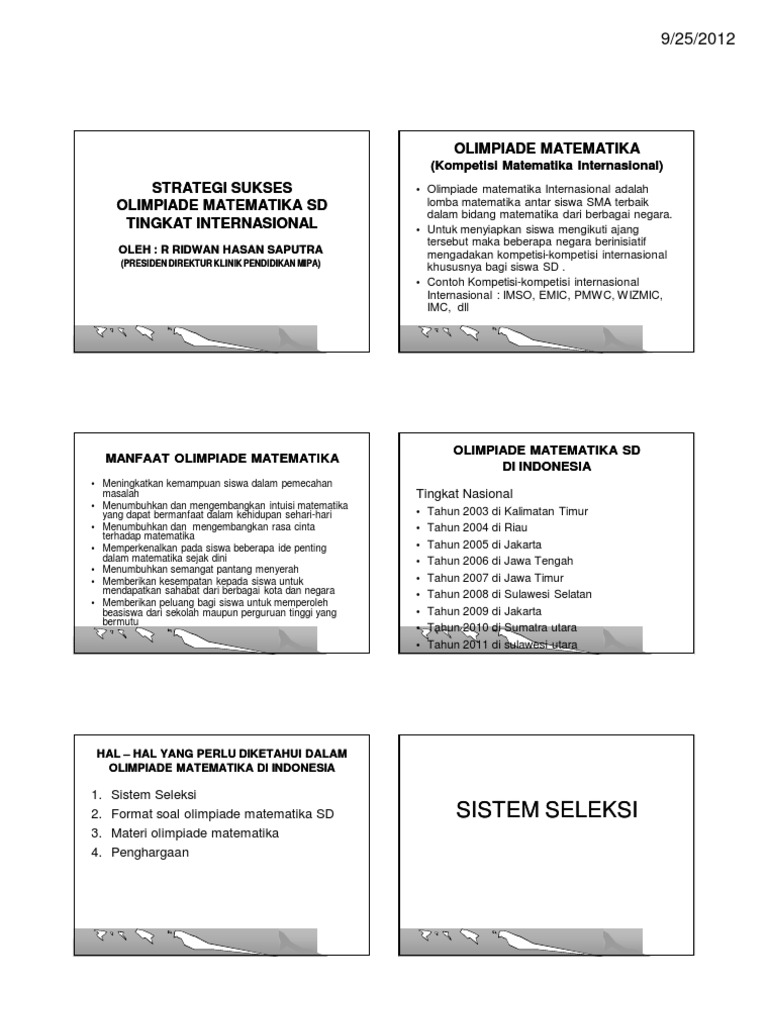 Strategi Sukses Olimpiade Matematika Sd