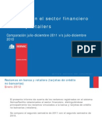 Ranking de reclamos en el sector financiero, bancos y retailers, comparación julio-diciembre 2011 con julio-dic 2010