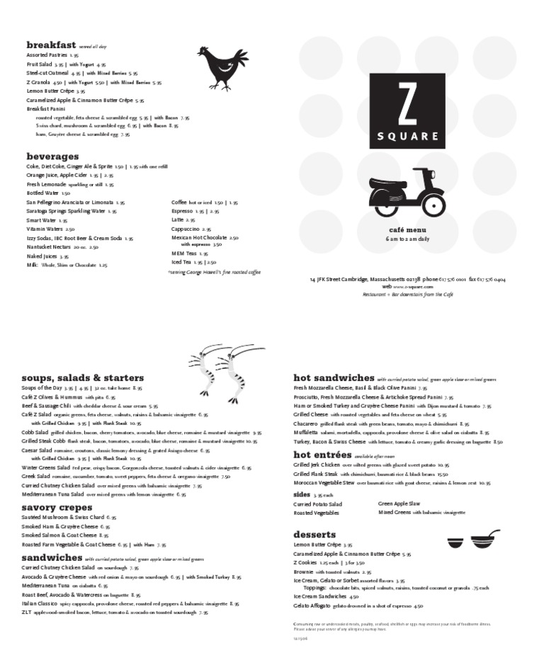 Cafe Menu and Pricing Overview | PDF | Salad | Western Cuisine