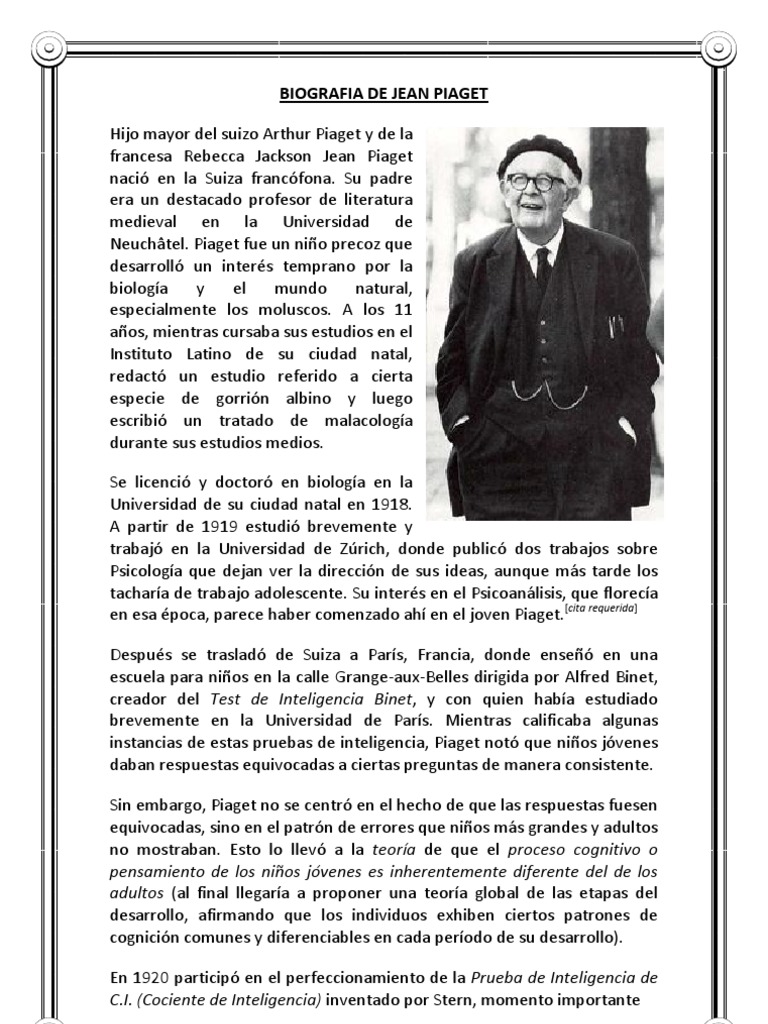 Jean Piaget Biografia