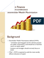 Wk8 Corporate Governance Shareholder Wealth Maximization Fall 2012