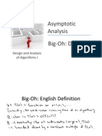 Asymptotic Analysis Big-Oh: Definition: Design and Analysis of Algorithms I