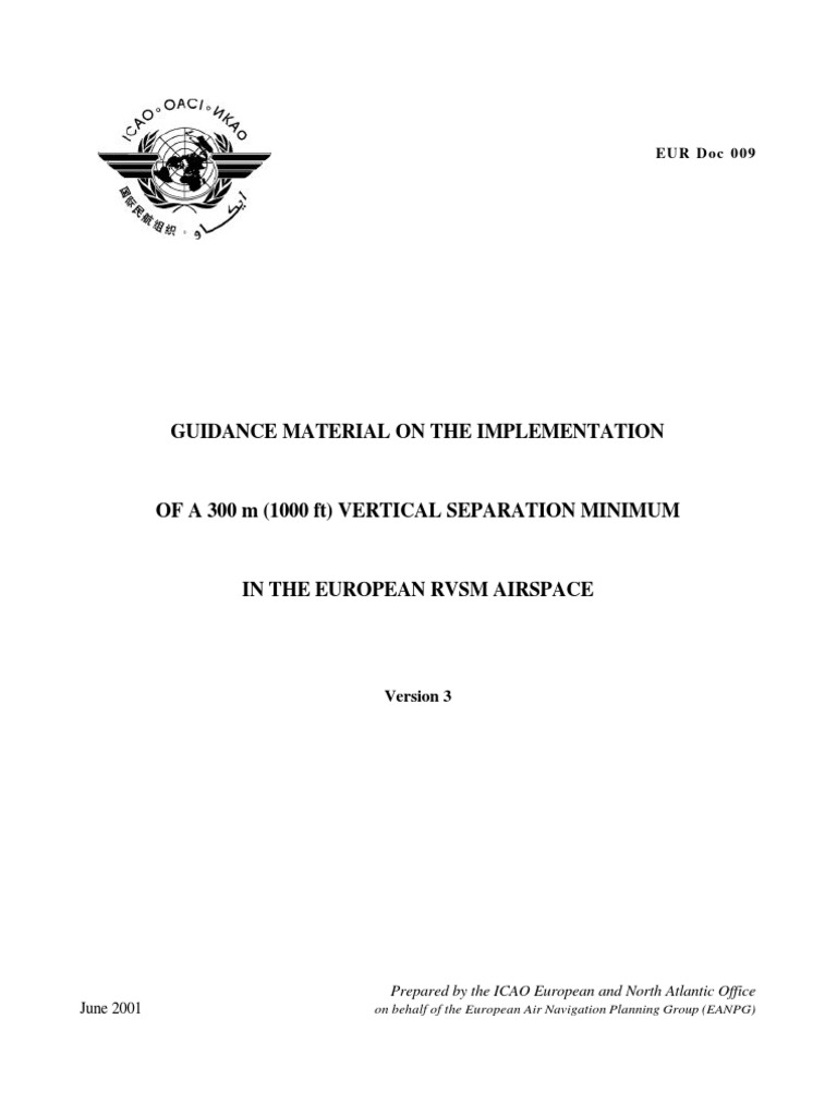 RVSM Implementation Guidance for Europe | PDF | Air Traffic Control | Risk