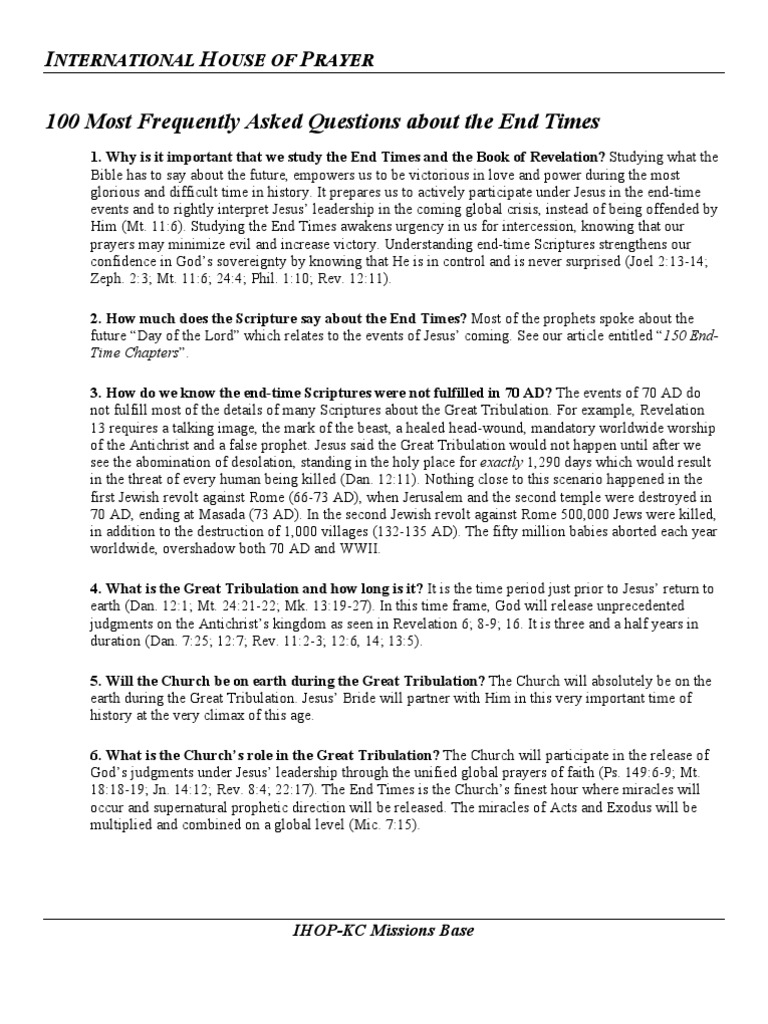 100 FAQs on End Times and Revelation | PDF