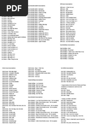 List of Jazz Piano Transcriptions