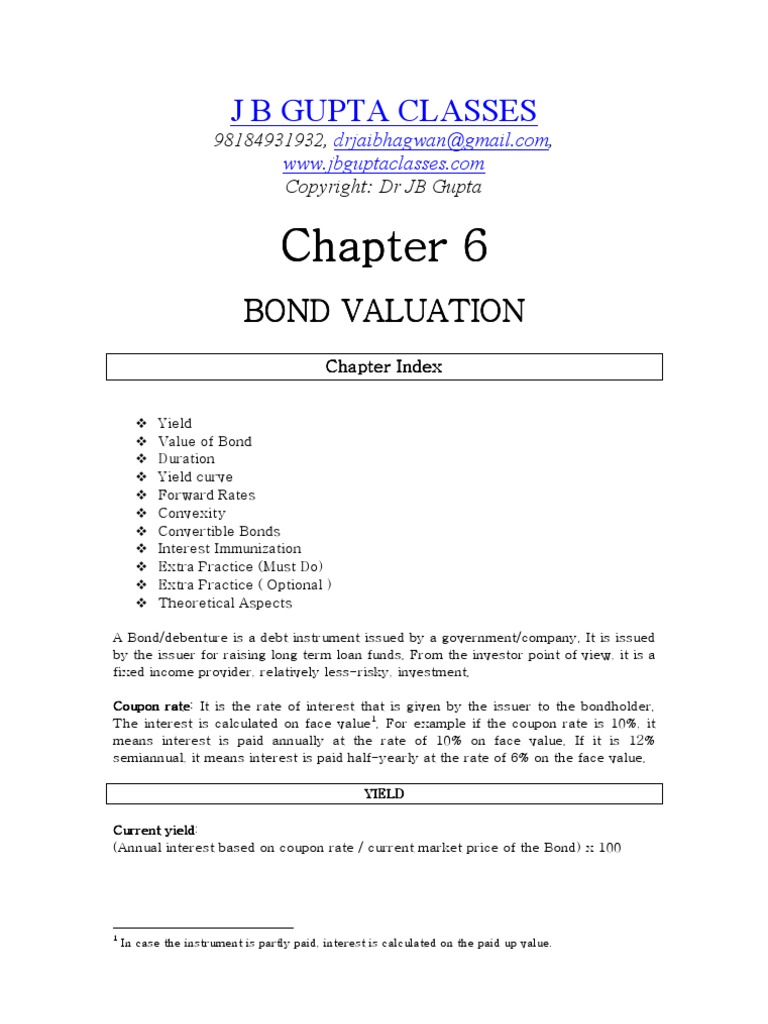 Chapter 6 Bond Valuation | PDF | Bond Duration | Bonds (Finance)
