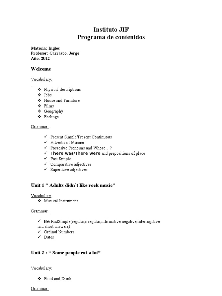 English Learning Content Program | PDF