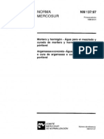 (NM 137-97) - Argamassa e Concreto - Água para Amassamento e Cura de Argamassa e Concreto de Cimento Portland